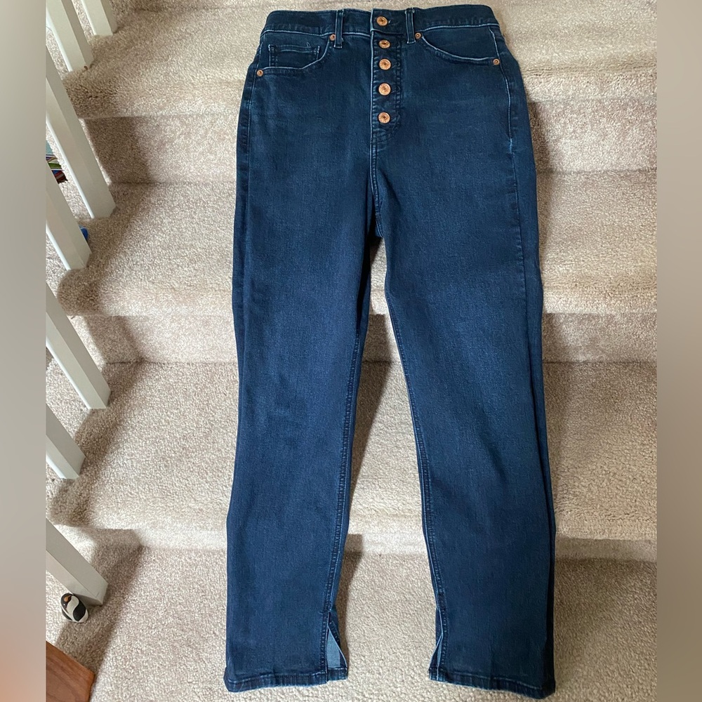 Express button fly high waisted jeans